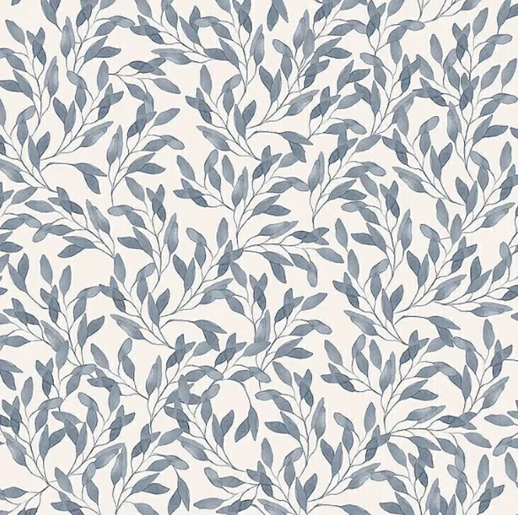 Papel De Parede Bobinex Revoada - 4426 - Galhos de oliveira azul marinho