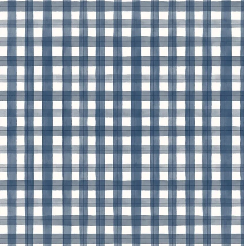 Papel De Parede Bobinex Revoada - 4428 - Xadrez azul marinho