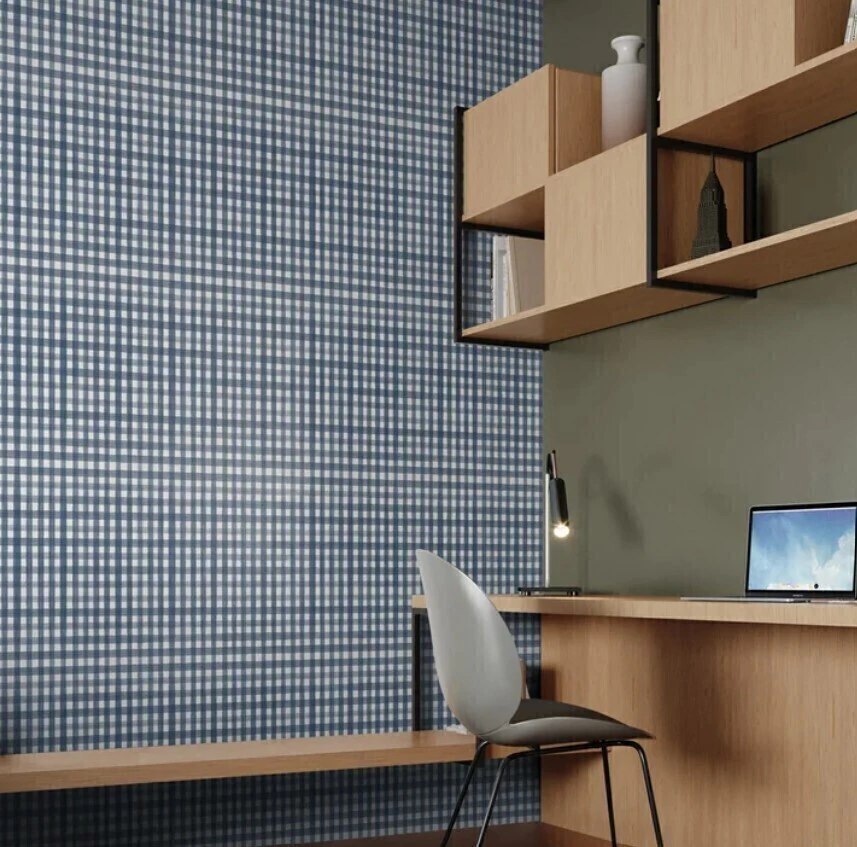 Papel De Parede Bobinex Revoada - 4428 - Xadrez azul marinho - Imagem 2