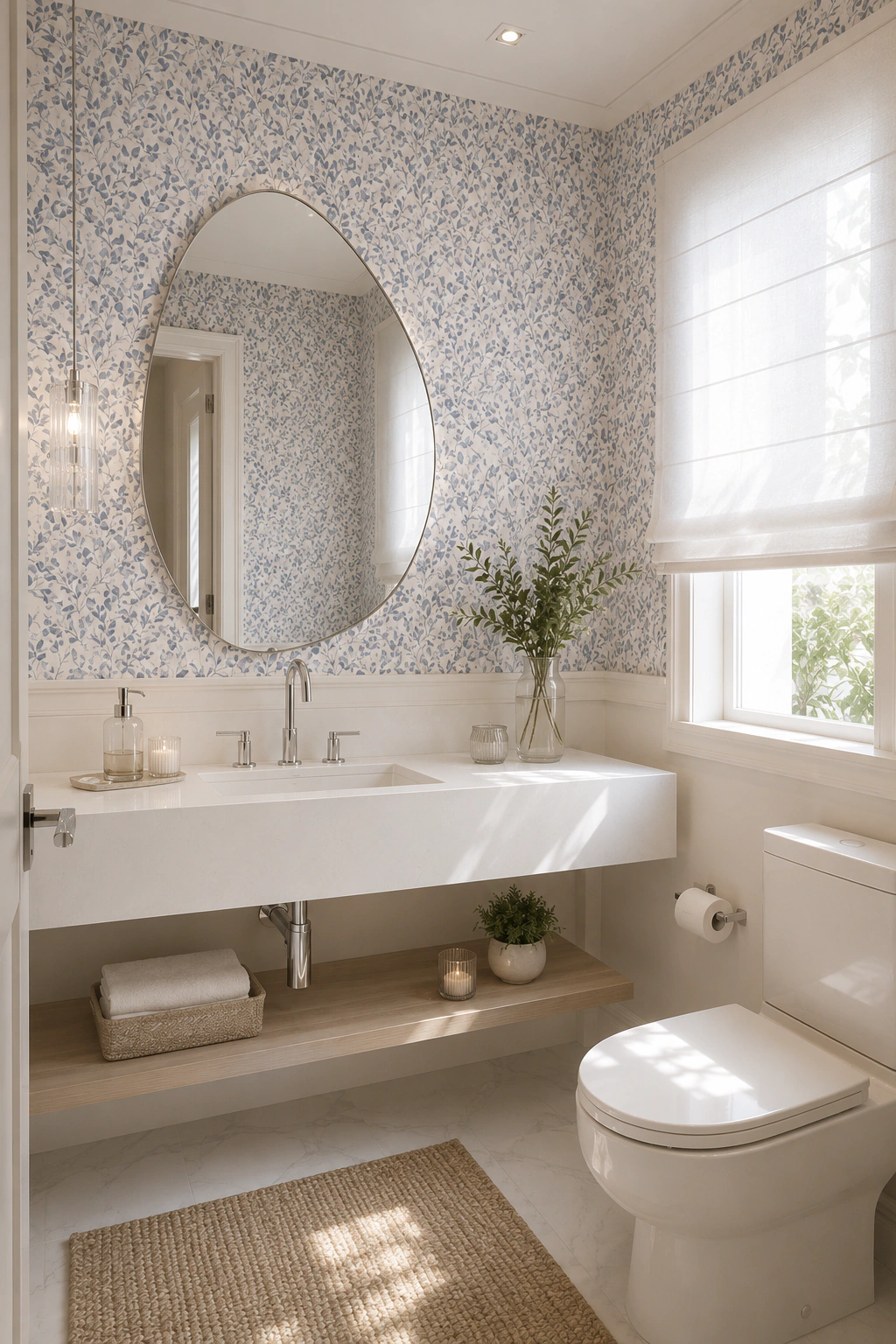 Papel De Parede Bobinex Revoada - 4426 - Galhos de oliveira azul marinho - Imagem 4