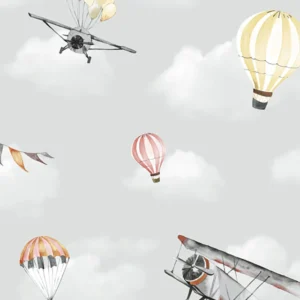 Papel De Parede Kantai Hello Kids - HK223501R - Avião Cinza