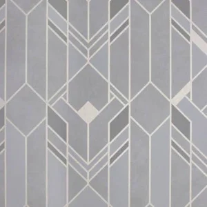 Papel De Parede Paris Decor - PDG0234 - Geométrico cinza e dourado