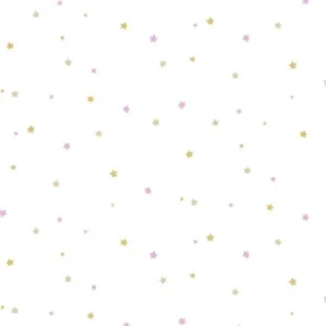 Papel De Parede Kantai YOYO 2 - YY205102R - Estrelas rosa e dourado
